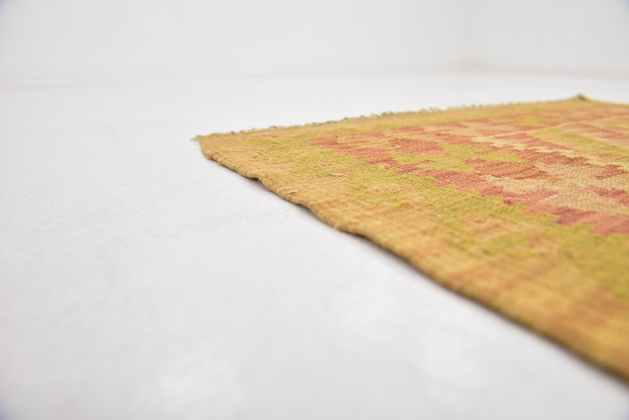 2' 4 x 4' 3 Hand Woven Kilim Waziri Wool Rug
