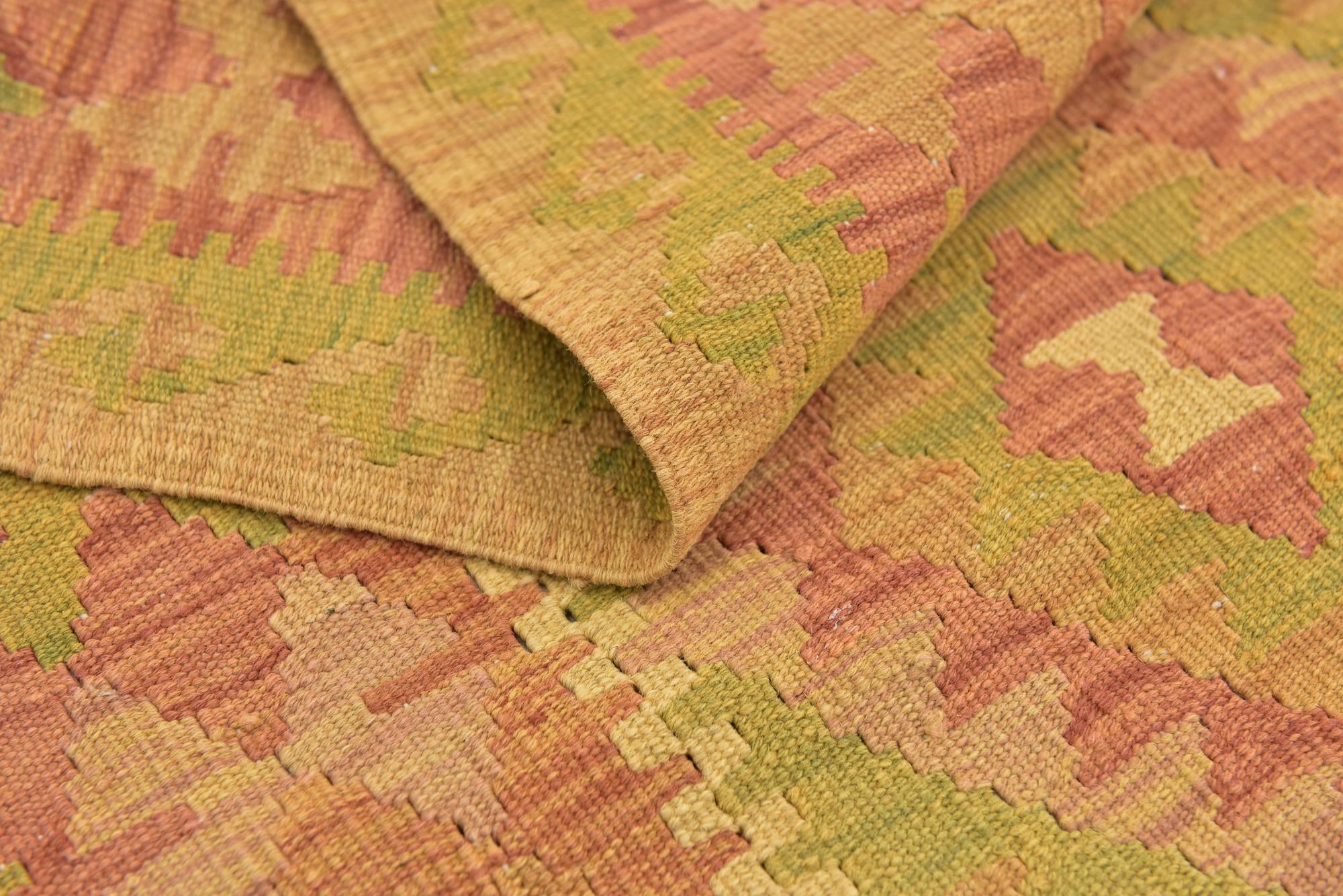 2' 4 x 4' 3 Hand Woven Kilim Waziri Wool Rug