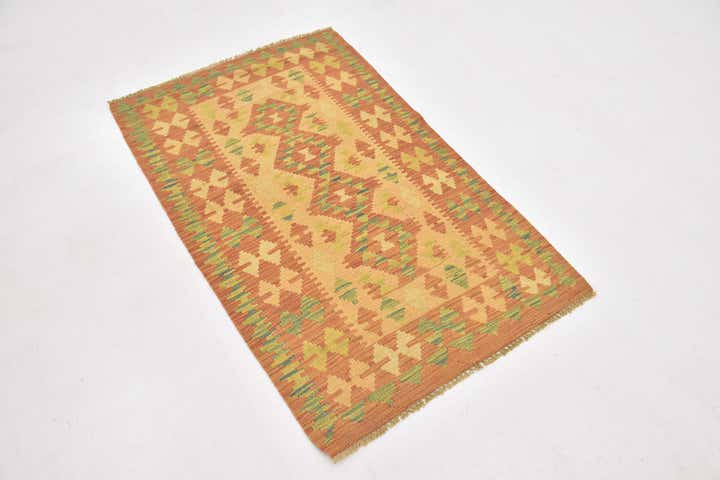 2' 8 x 4' 3 Hand Woven Kilim Waziri Wool Rug