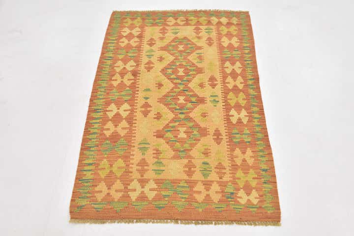 2' 8 x 4' 3 Hand Woven Kilim Waziri Wool Rug
