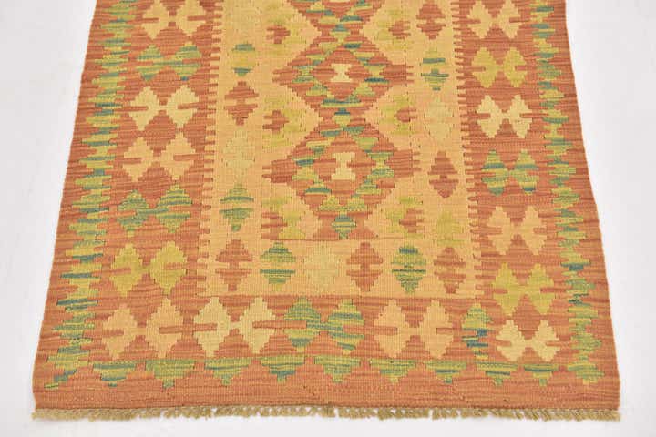 2' 8 x 4' 3 Hand Woven Kilim Waziri Wool Rug