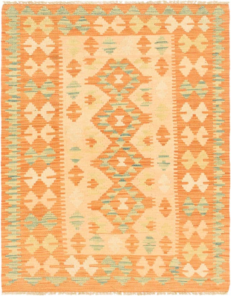 Detail image of 2' 8 x 4' 3 Hand Woven Kilim Waziri Wool Rug