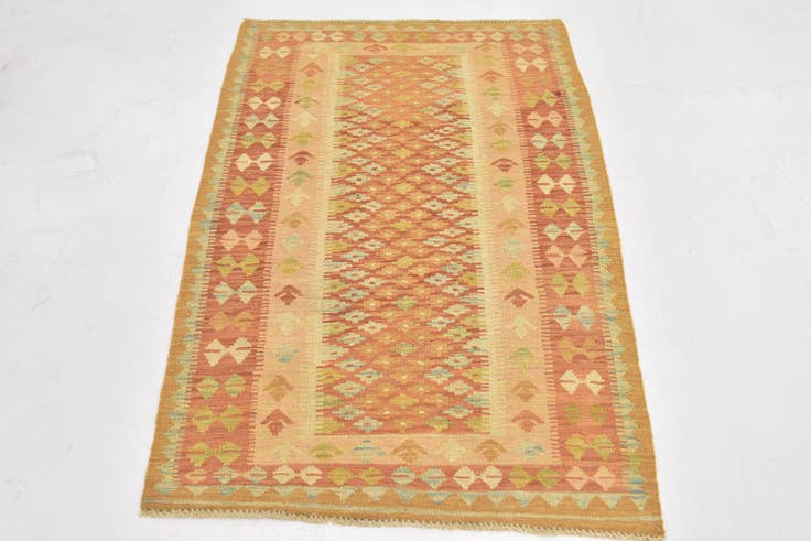 Detail image of 2' 8 x 4' Hand Woven Kilim Waziri Wool Rug