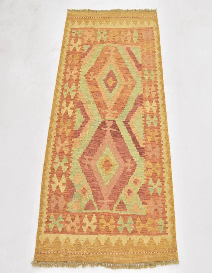 Detail image of 2' 9 x 4'  Hand Woven Kilim Waziri Wool Rug