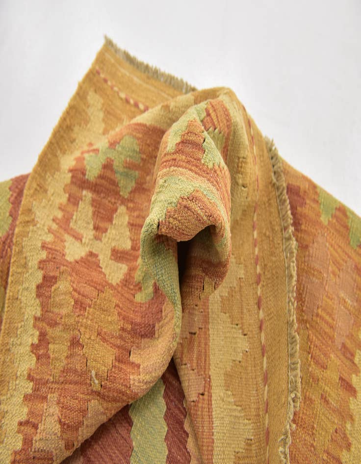 Detail image of 2' 9 x 4'  Hand Woven Kilim Waziri Wool Rug