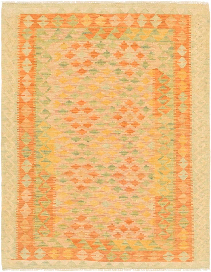Detail image of 3' 5 x 5' Hand Woven Kilim Waziri Wool Rug