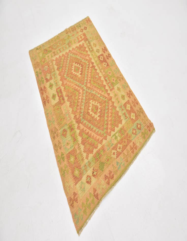 Detail image of 3' 3 x 5'  Hand Woven Kilim Waziri Wool Rug