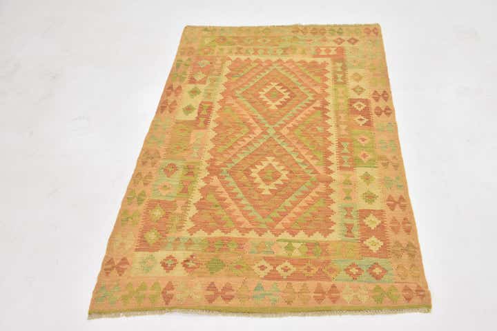 3' 3 x 5' Hand Woven Kilim Waziri Wool Rug