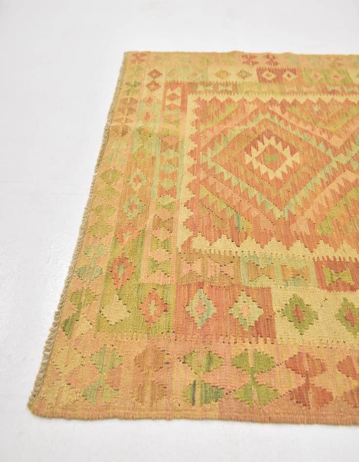 Detail image of 3' 3 x 5'  Hand Woven Kilim Waziri Wool Rug