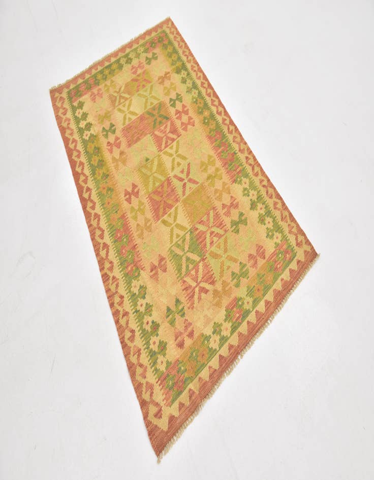 Detail image of 3' x 4' 9 Hand Woven Kilim Waziri Wool Rug