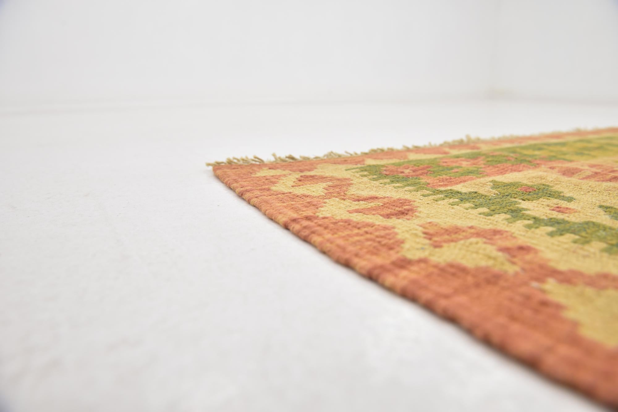 3' x 4' 9 Hand Woven Kilim Waziri Wool Rug