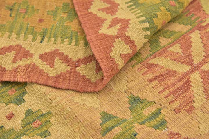 3' x 4' 9 Hand Woven Kilim Waziri Wool Rug