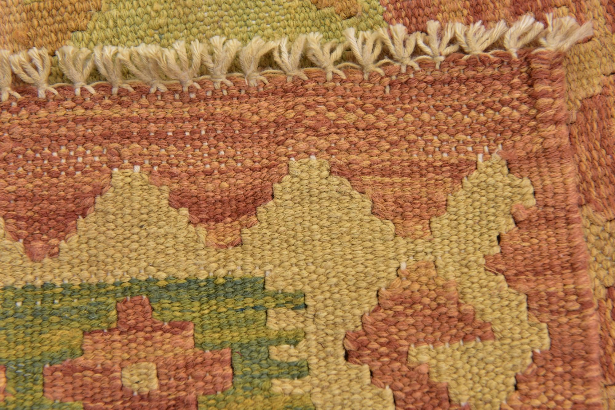 3' x 4' 9 Hand Woven Kilim Waziri Wool Rug