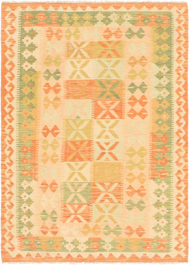 3' x 4' 9 Hand Woven Kilim Waziri Wool Rug