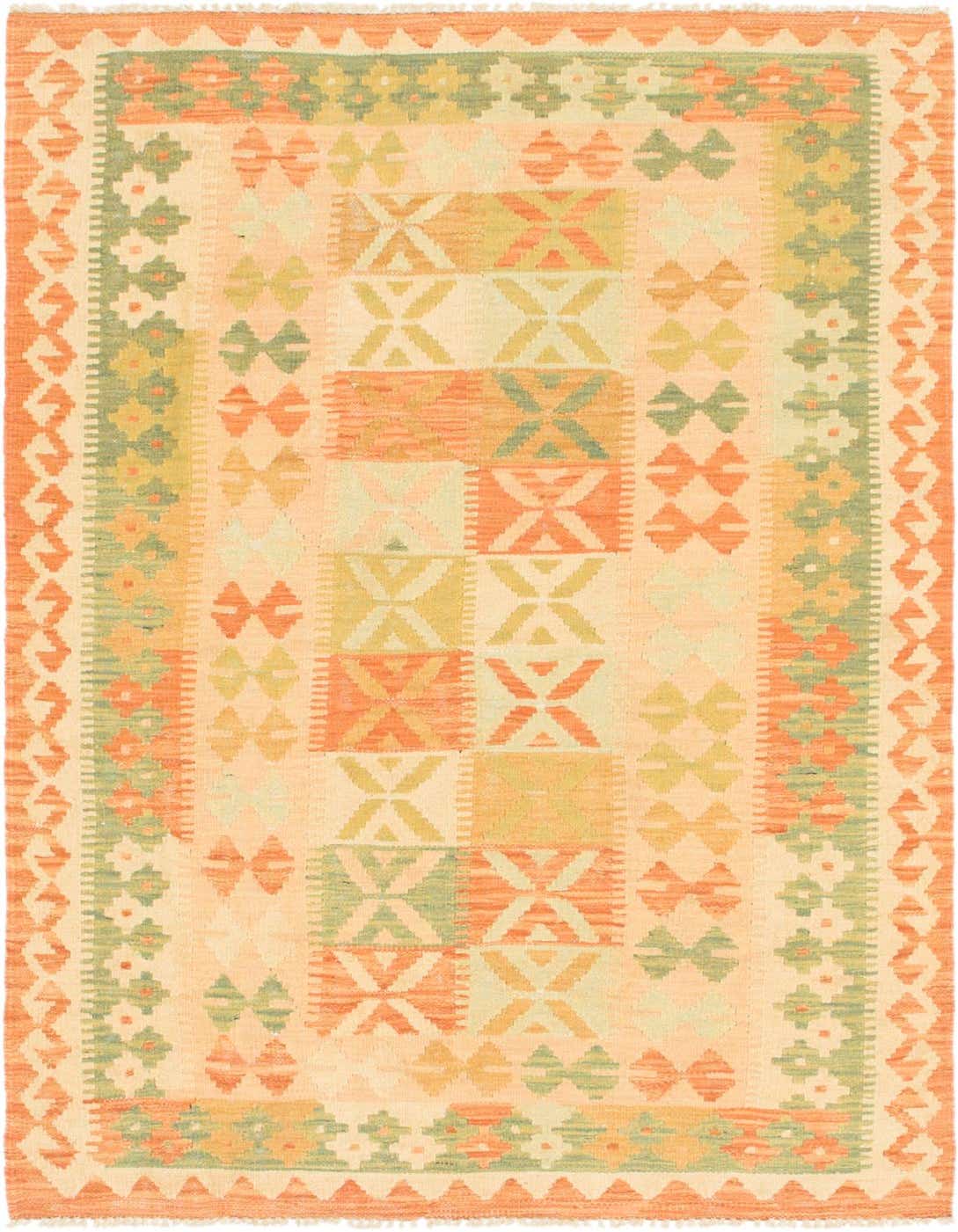 3' x 4' 9 Hand Woven Kilim Waziri Wool Rug