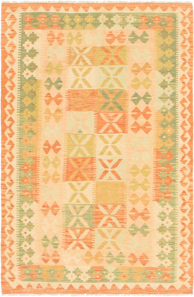 Detail image of 3' x 4' 9 Hand Woven Kilim Waziri Wool Rug