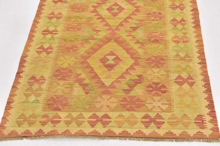 3' 2 x 5' Hand Woven Kilim Waziri Wool Rug