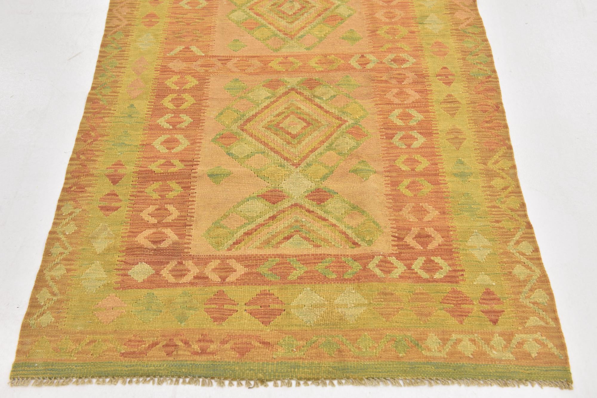 3' 3 x 5' Hand Woven Kilim Waziri Wool Rug