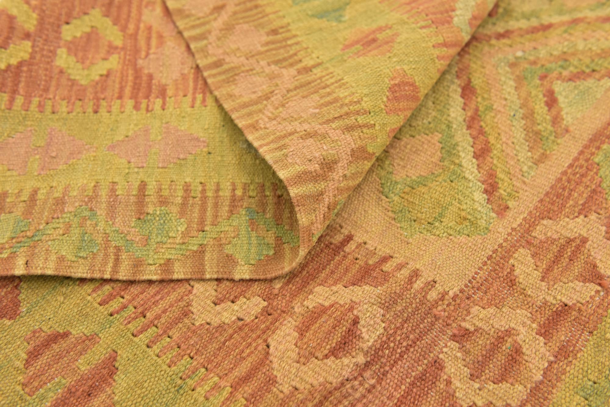 3' 3 x 5' Hand Woven Kilim Waziri Wool Rug