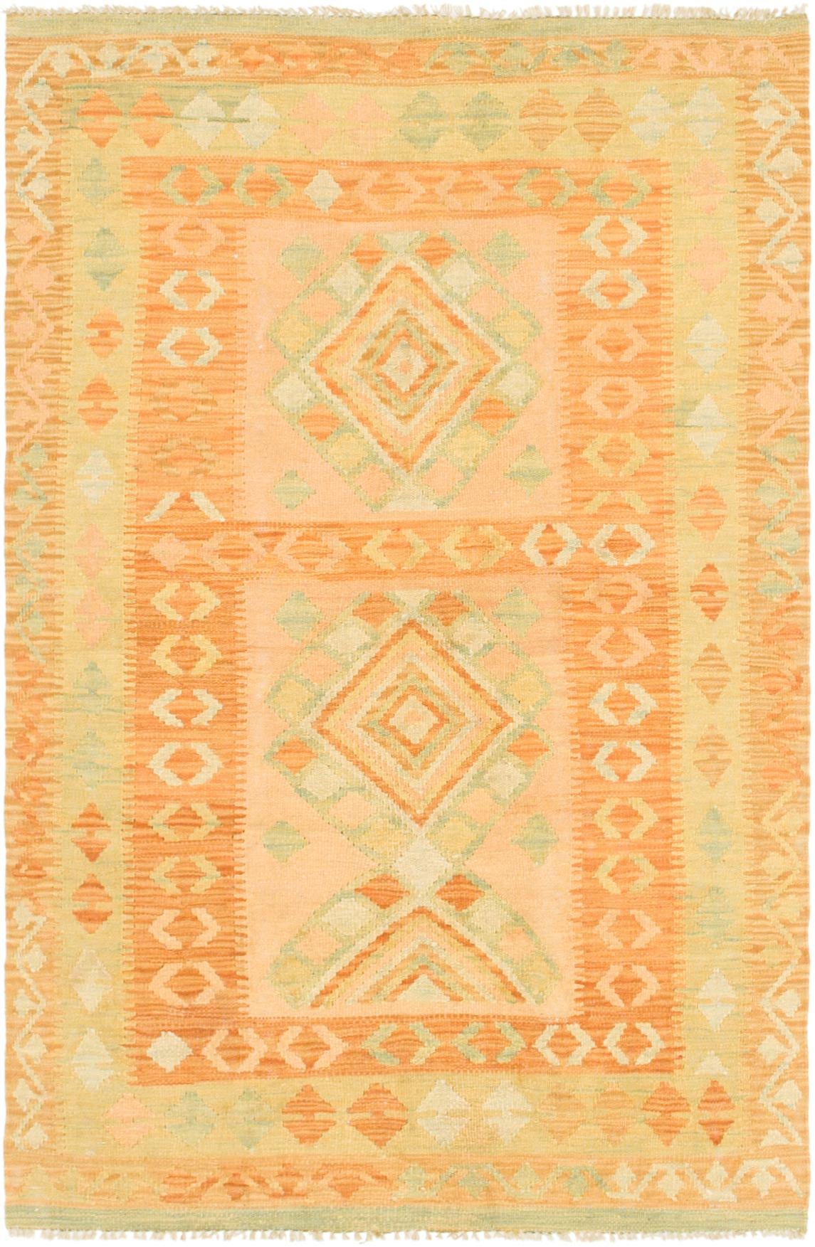 3' 3 x 5' Hand Woven Kilim Waziri Wool Rug