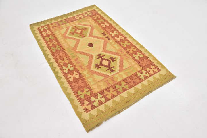 3' 2 x 5' Hand Woven Kilim Waziri Wool Rug