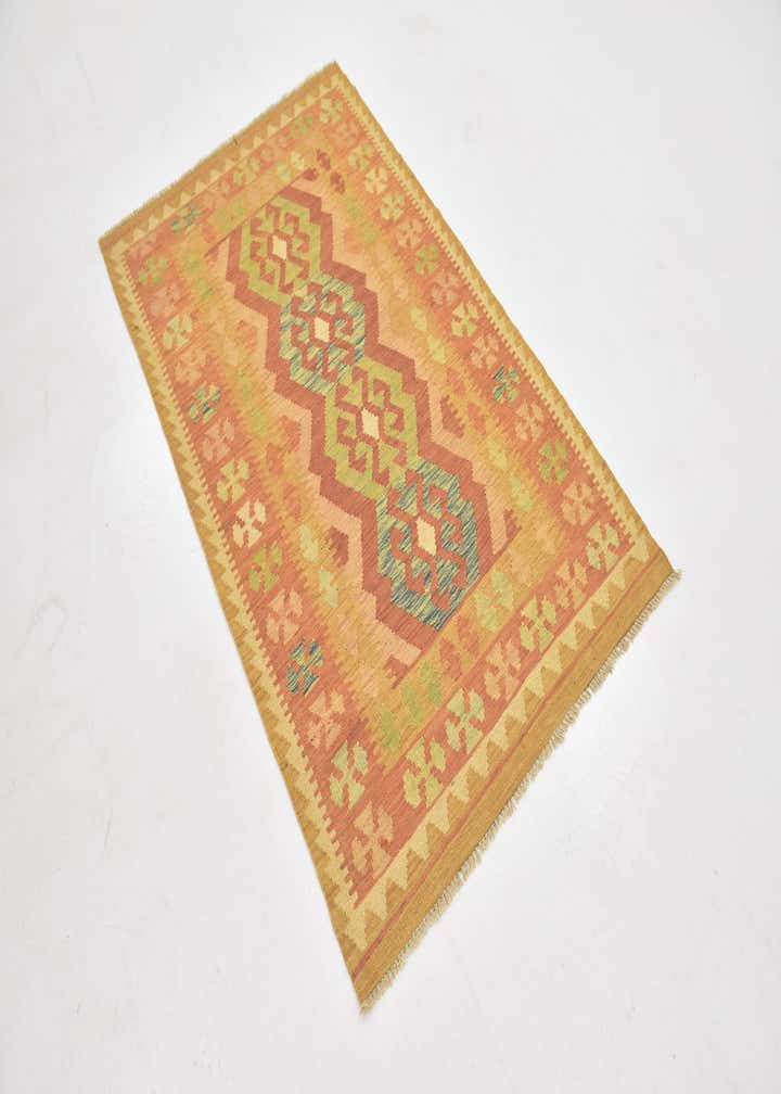 3' 2 x 5' Hand Woven Kilim Waziri Wool Rug