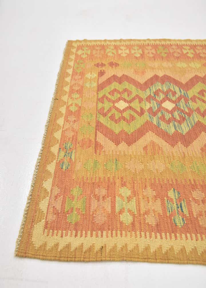 3' 2 x 5' Hand Woven Kilim Waziri Wool Rug
