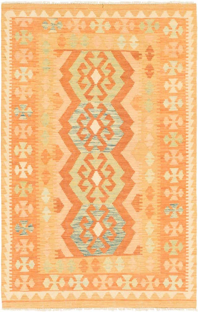 3' 2 x 5' Hand Woven Kilim Waziri Wool Rug