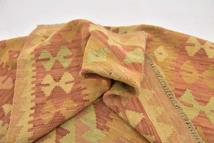 3' 4 x 5' Hand Woven Kilim Waziri Wool Rug