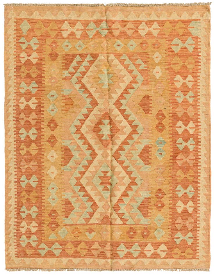 Detail image of 3' 4 x 5' Hand Woven Kilim Waziri Wool Rug