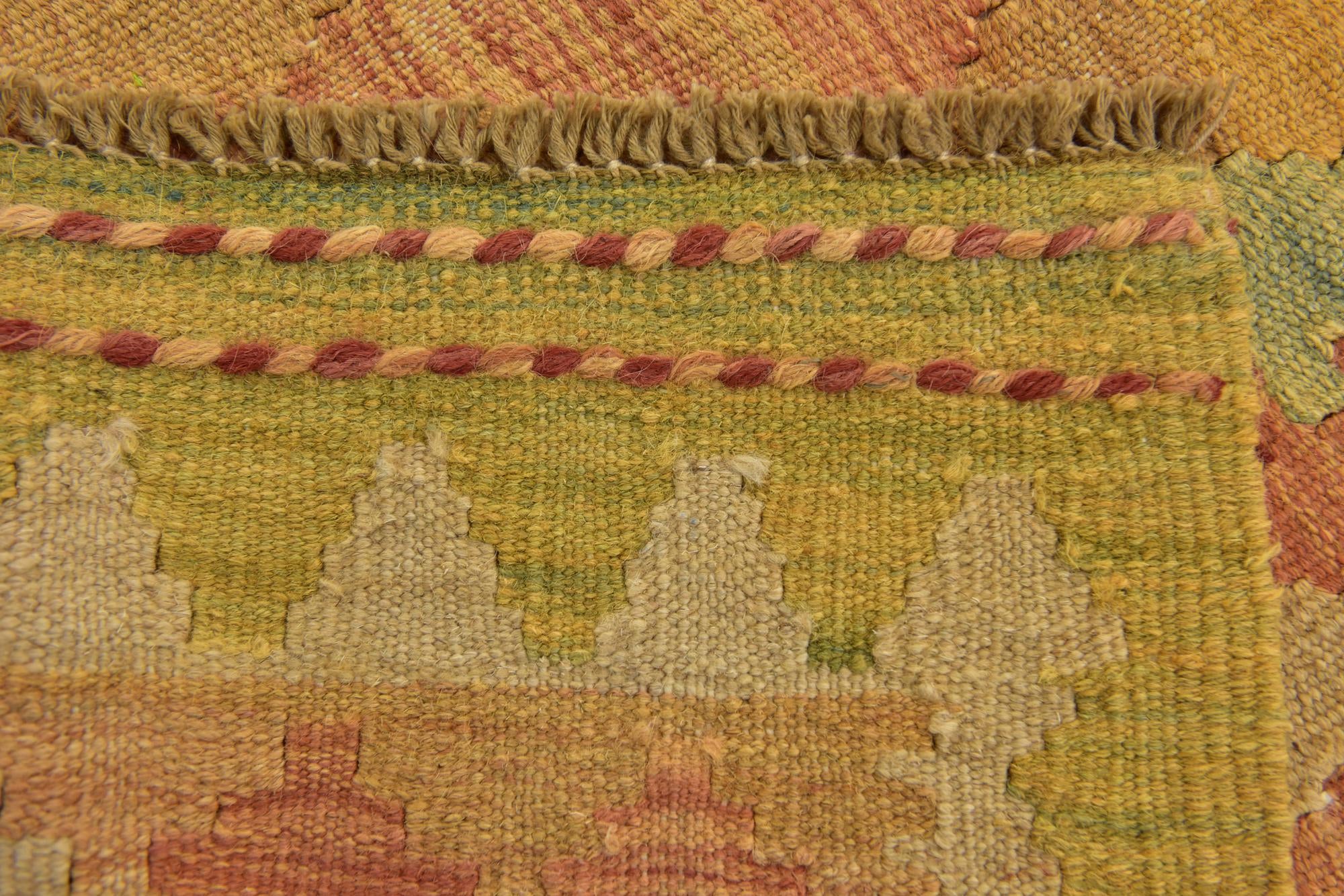 3' 2 x 5' 2 Hand Woven Kilim Waziri Wool Rug