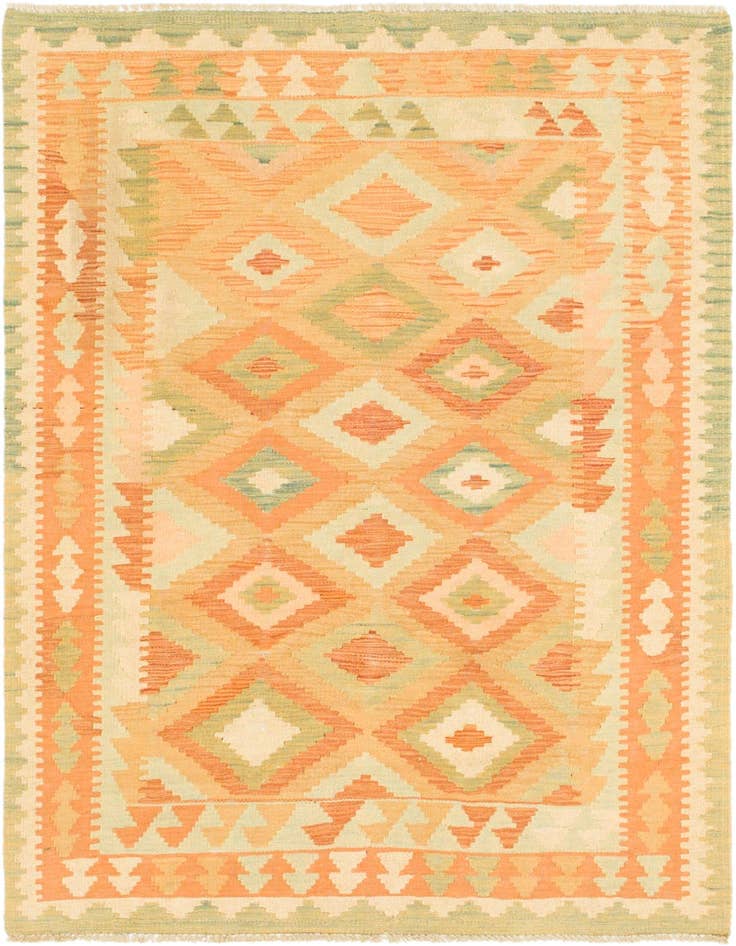 Detail image of 3' 3 x 5' Hand Woven Kilim Waziri Wool Rug