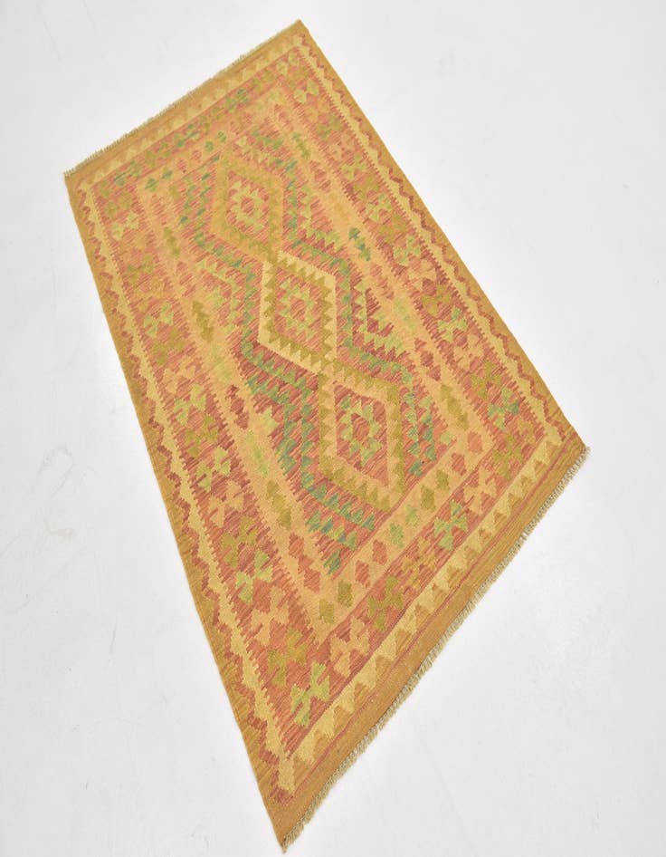 Detail image of 3' 3 x 5'  Hand Woven Kilim Waziri Wool Rug