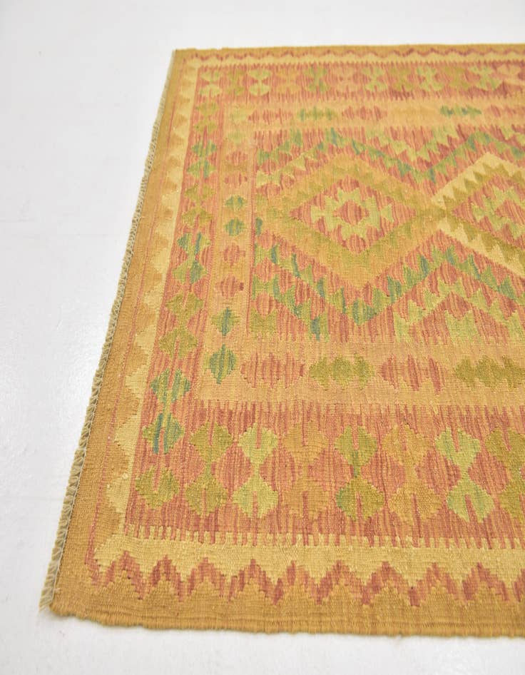Detail image of 3' 3 x 5'  Hand Woven Kilim Waziri Wool Rug