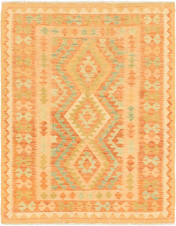 Detail image of 3' 3 x 5' Hand Woven Kilim Waziri Wool Rug