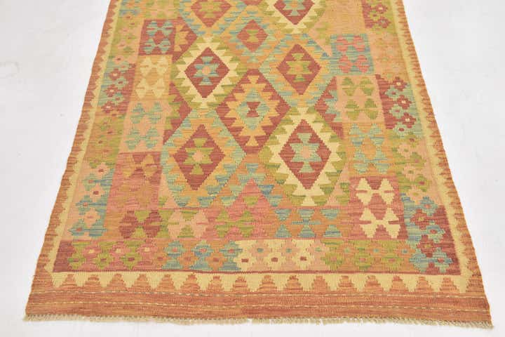 3' 5 x 5' Hand Woven Kilim Waziri Wool Rug