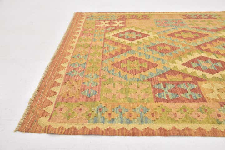 3' 5 x 5' Hand Woven Kilim Waziri Wool Rug