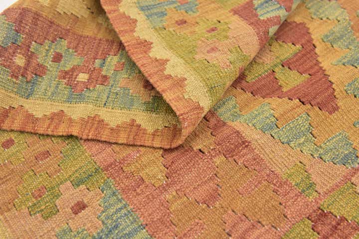 3' 5 x 5' Hand Woven Kilim Waziri Wool Rug