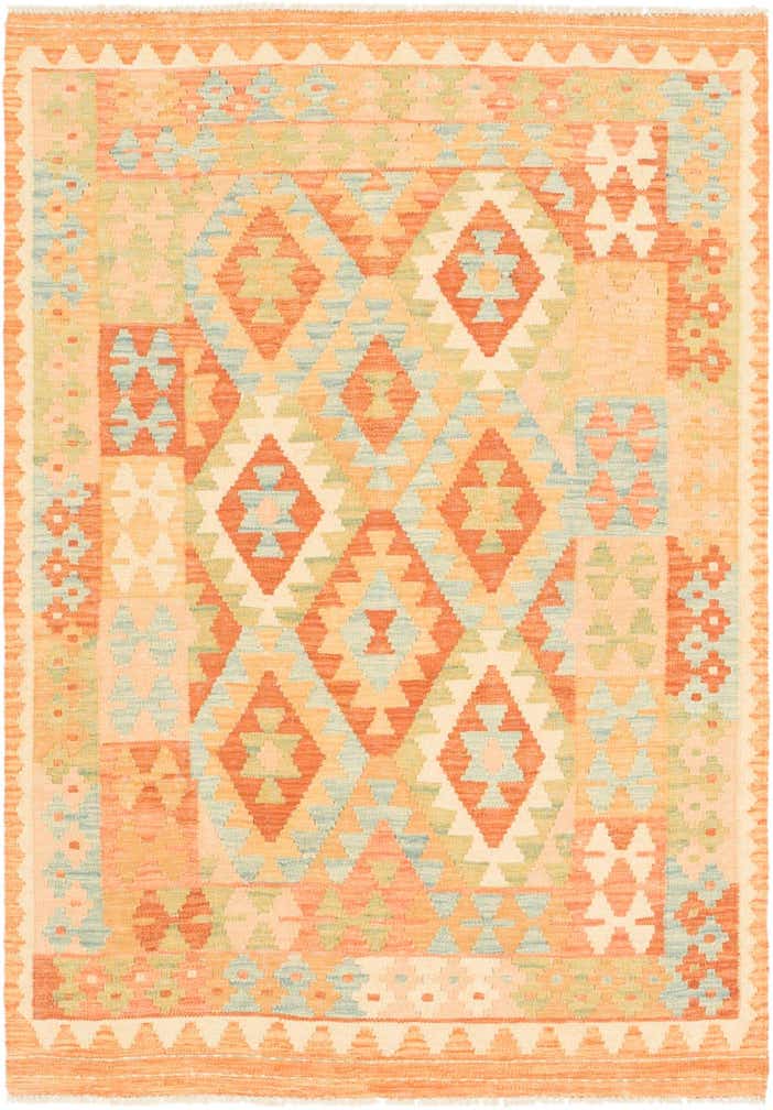 3' 5 x 5' Hand Woven Kilim Waziri Wool Rug