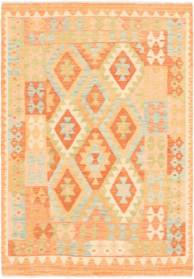 Detail image of 3' 5 x 5' Hand Woven Kilim Waziri Wool Rug