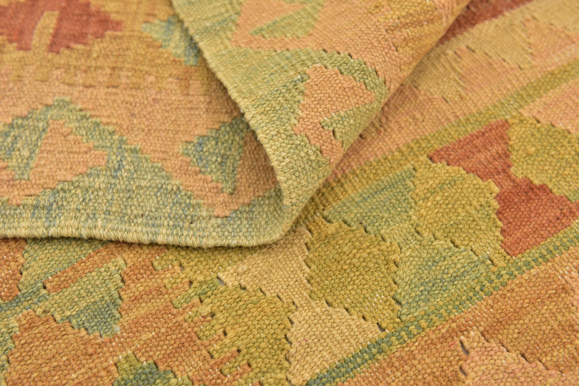 3' 5 x 5' Hand Woven Kilim Waziri Wool Rug