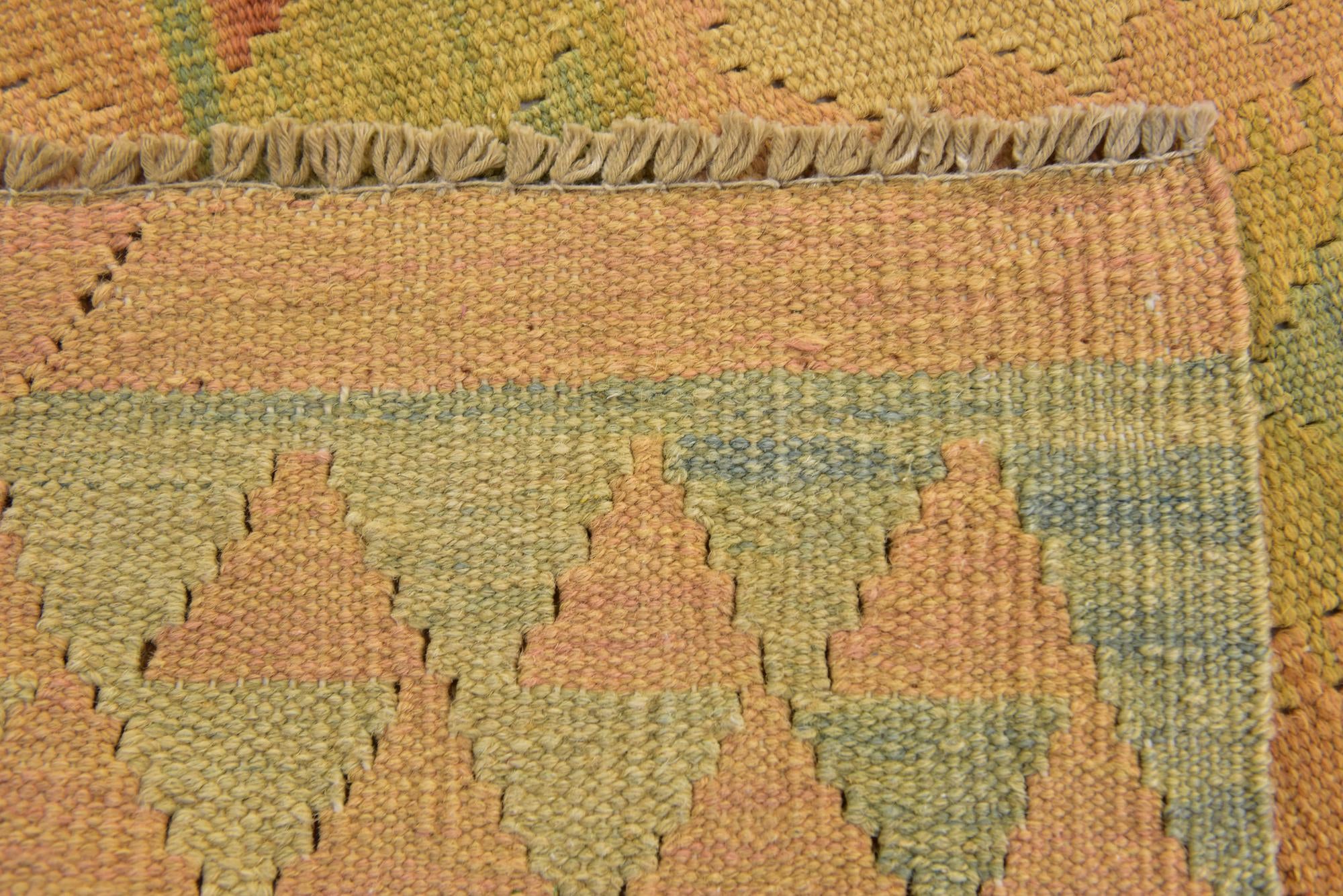 3' 5 x 5' Hand Woven Kilim Waziri Wool Rug