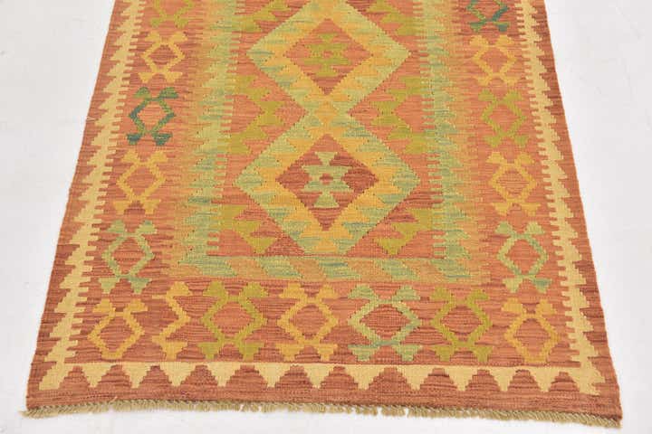 2' 10 x 4' 10 Hand Woven Kilim Waziri Wool Rug