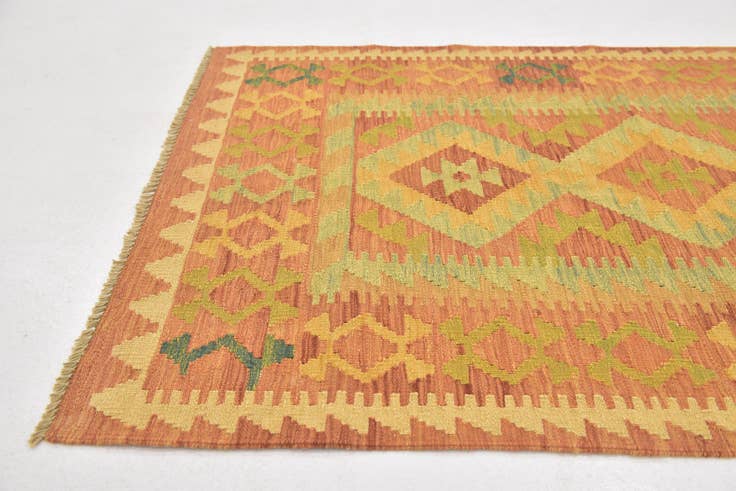 Detail image of 2' 10 x 4' 10 Hand Woven Kilim Waziri Wool Rug