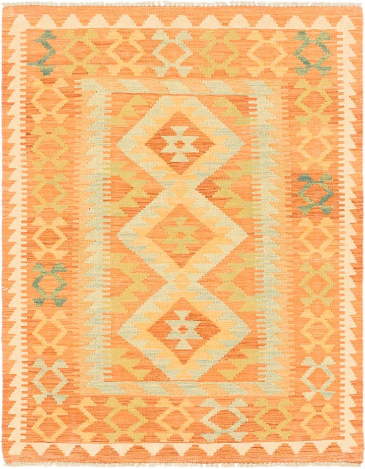 Detail image of 2' 10 x 4' 10 Hand Woven Kilim Waziri Wool Rug