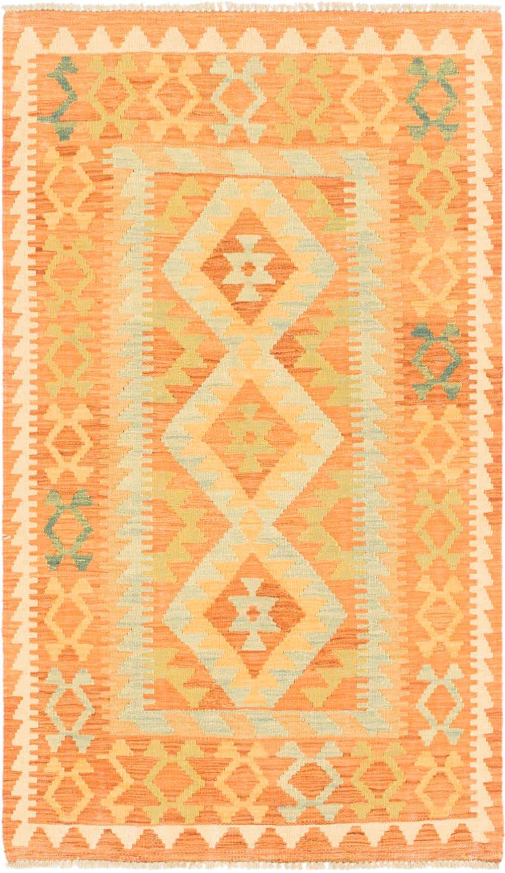 2' 10 x 4' 10 Hand Woven Kilim Waziri Wool Rug