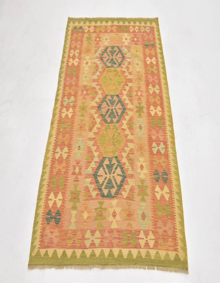 Detail image of 3' 4 x 5' Hand Woven Kilim Waziri Wool Rug