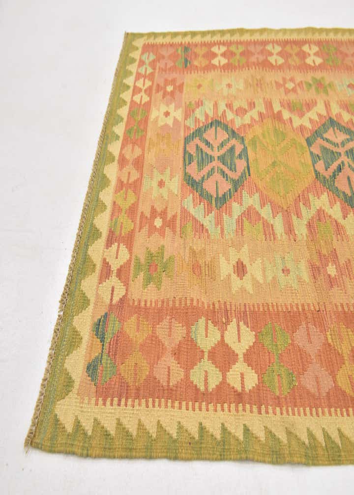 3' 4 x 5' Hand Woven Kilim Waziri Wool Rug