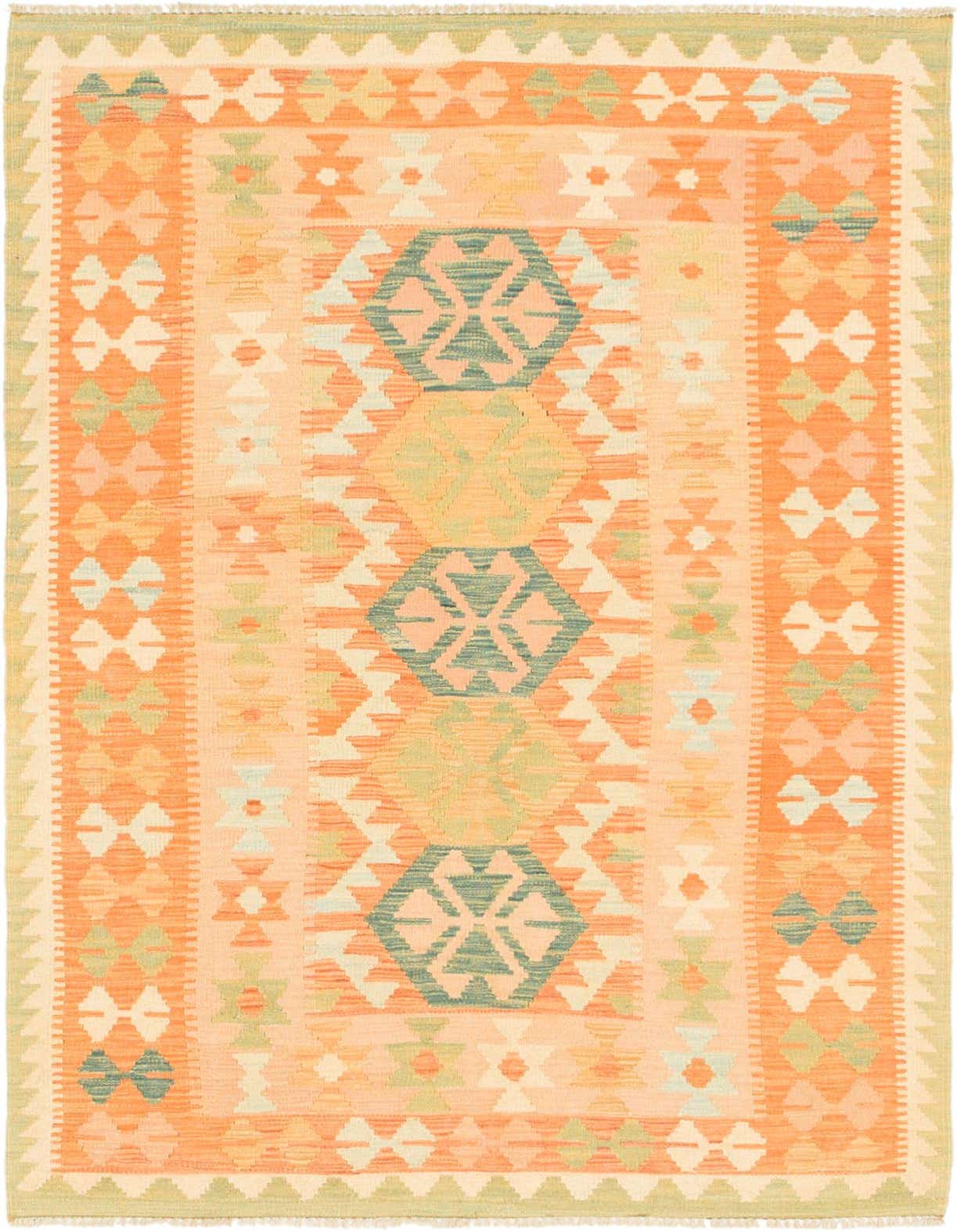 3' 4 x 5' Hand Woven Kilim Waziri Wool Rug