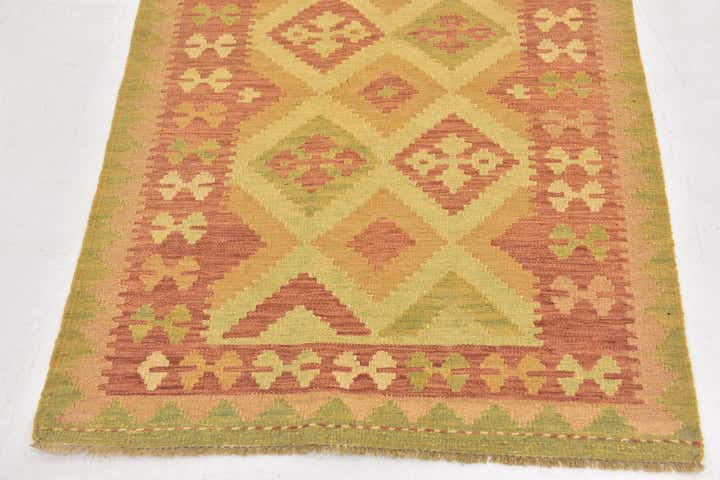 3' x 4' 9 Hand Woven Kilim Waziri Wool Rug
